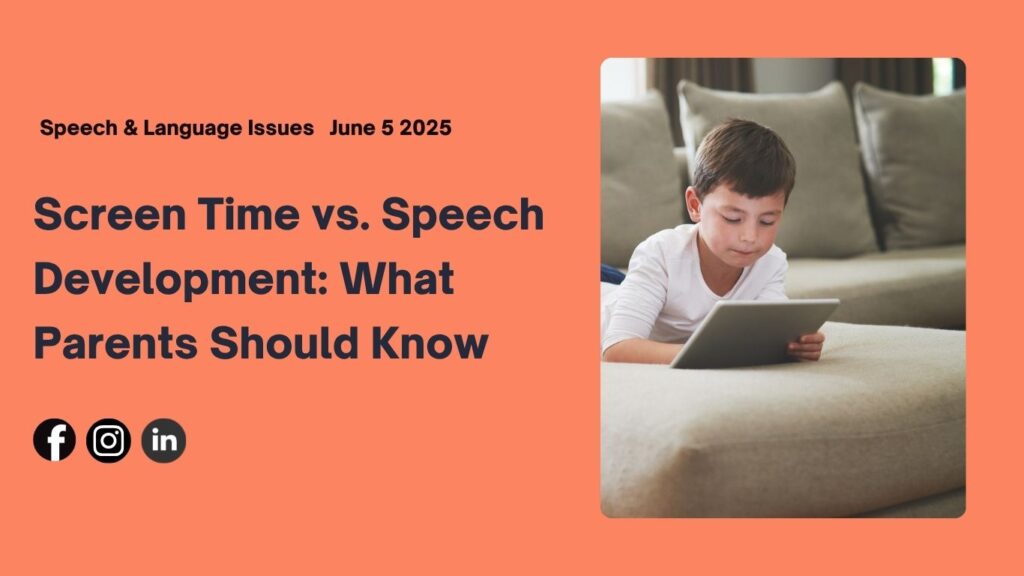Parent interacting with child to balance screen time and improve speech development in toddlers