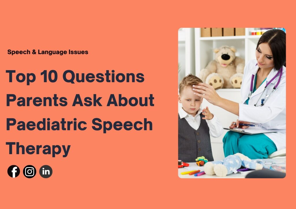 Child receiving speech therapy with a paediatric therapist